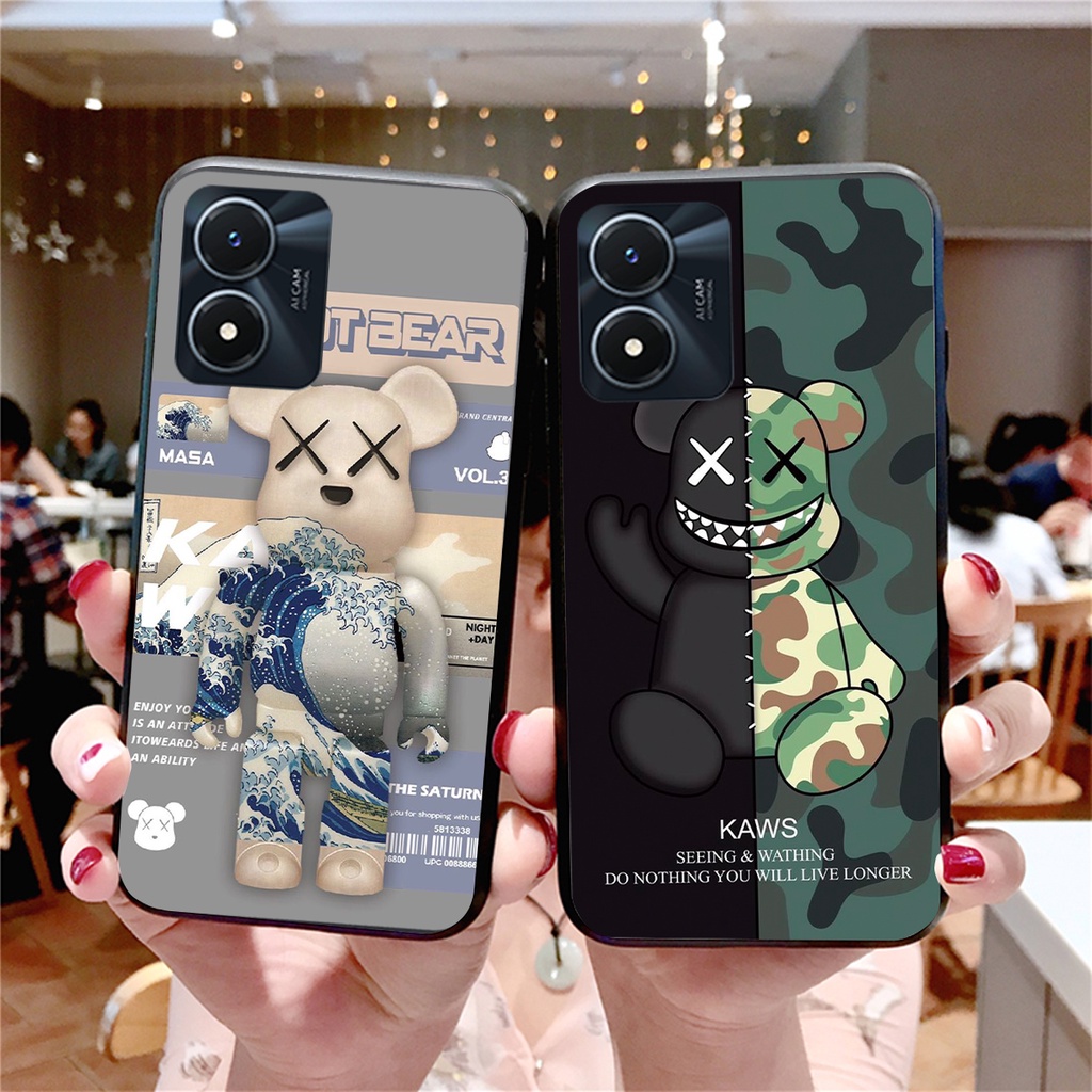 Ốp lưng Vivo Y02S - Vivo Y01 BEARBRICK kaws mới nhất siêu bền cực đjep