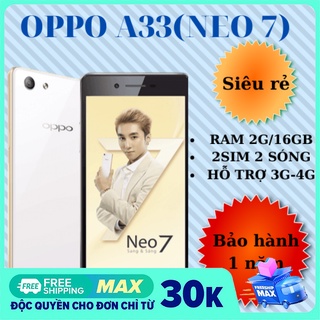 [Miễn phí ship] Điện thoại cảm ứng giá rẻ Op_poA33 RAM 2G/16GB hỗ trợ zalo,face,youtube,..Tặng kèm bộ sạc-Bảo hành 1 năm