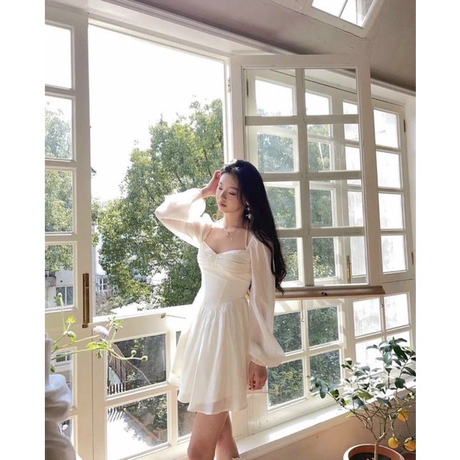 ☘ ĐẦM TRẮNG 2S TRỄ VAI NƠ NGỰC  ☘️