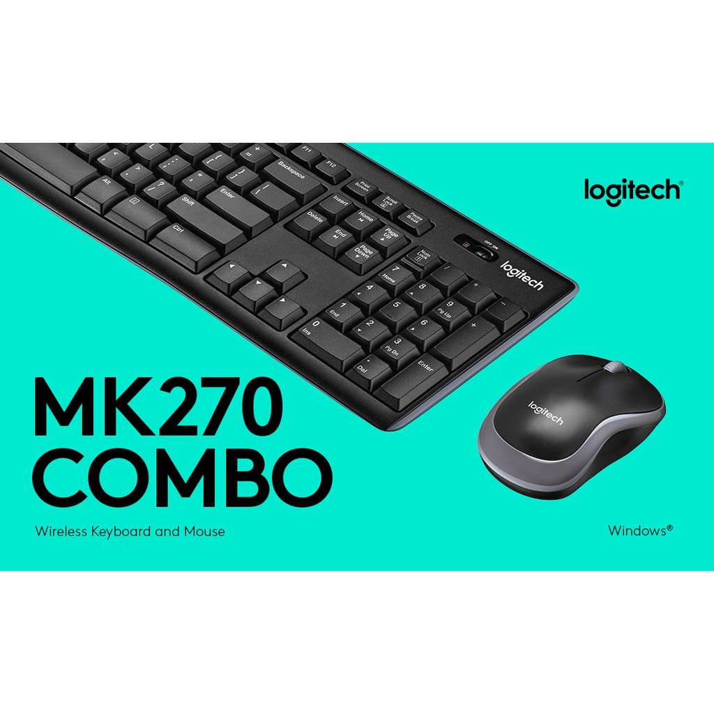 Bộ bàn phím chuột Logitech MK270 / MK270R Không Dây - Bảo hành 3 năm chính hãng