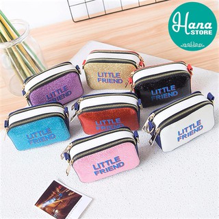 TÚI ĐEO CHÉO TRẺ EM CHO BÉ GÁI ĐÍNH KIM TUYẾN LITTLE FRIEND NHIỀU MÀU DỄ THƯƠNG