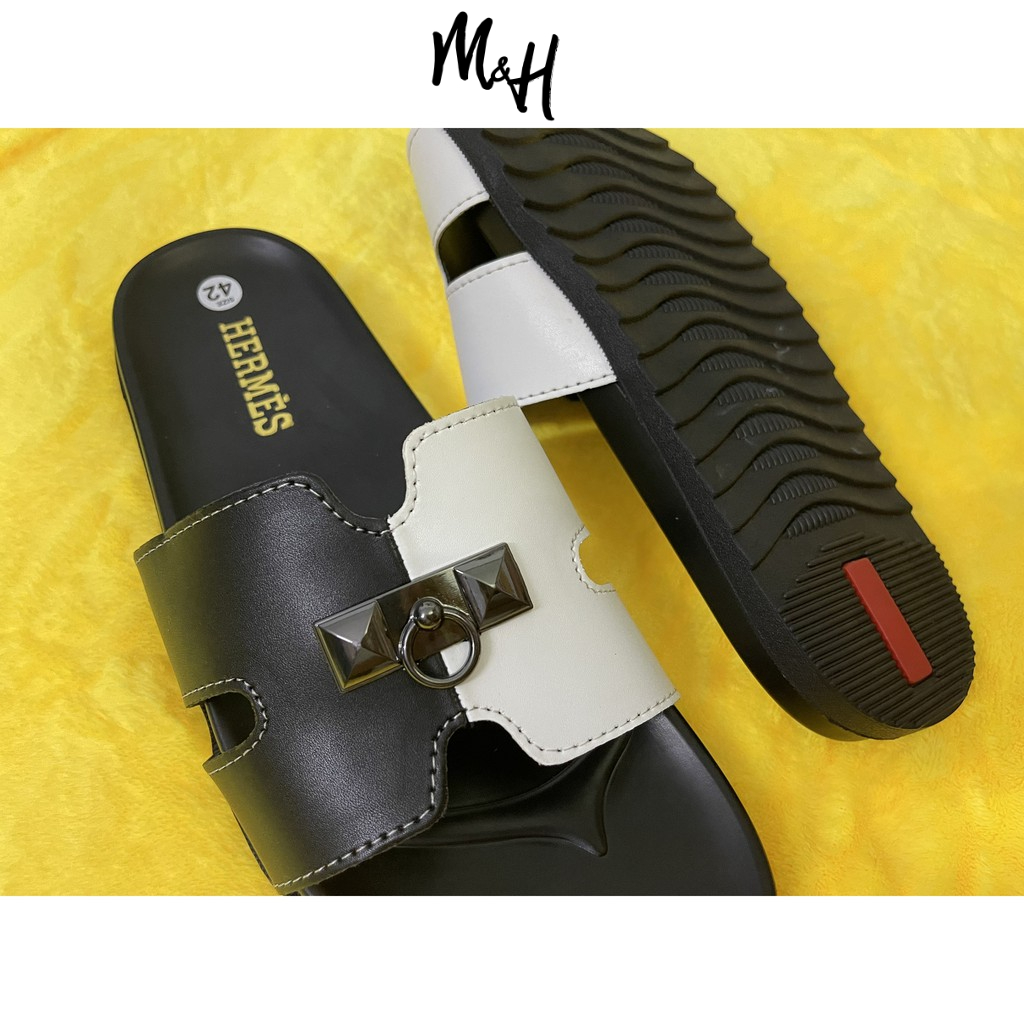 Dép Unisex Quai Ngang Chữ H Hai Màu Cao Cấp, Cực Êm & Bền