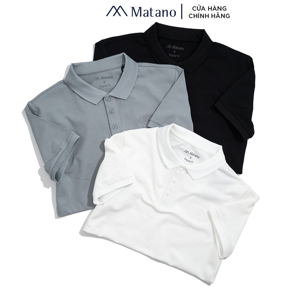 Áo thun polo nam có cổ đẹp MATANO 031 - Áo phông polo nam cổ trụ bẻ ngắn tay thêu ngực thanh lịch vải cá sấu cotton
