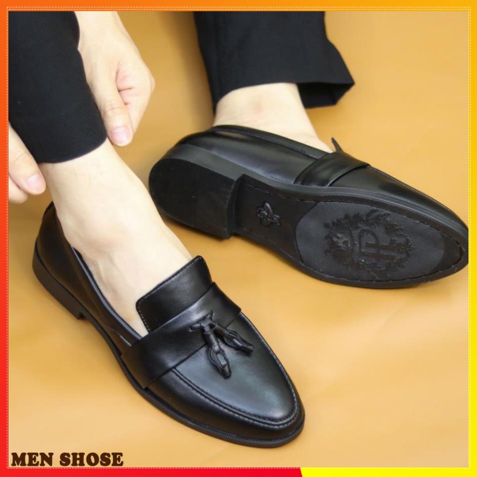 Giày Lười Nam Da Lì Đơn Giản Có Chuông   Mã L192