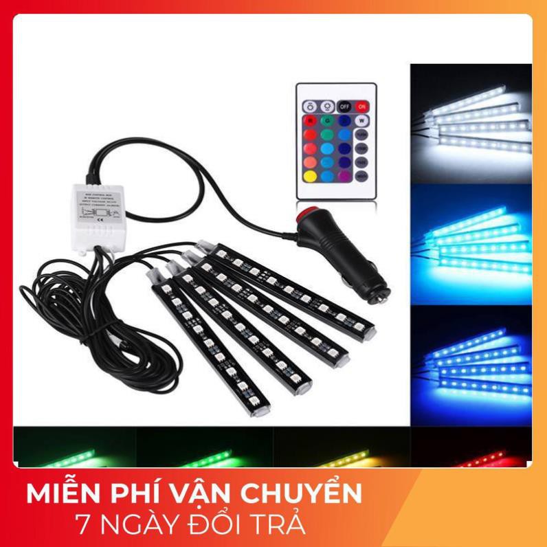 ⚡️GIÁ TỐT⚡️ Bộ Đèn Led Cảm Biến Mạch_Trang Trí Gầm Ghế, Gầm Taplo, Chân Thắng _ Có Điều Khiển Đổi 8 Màu Cao Cấp