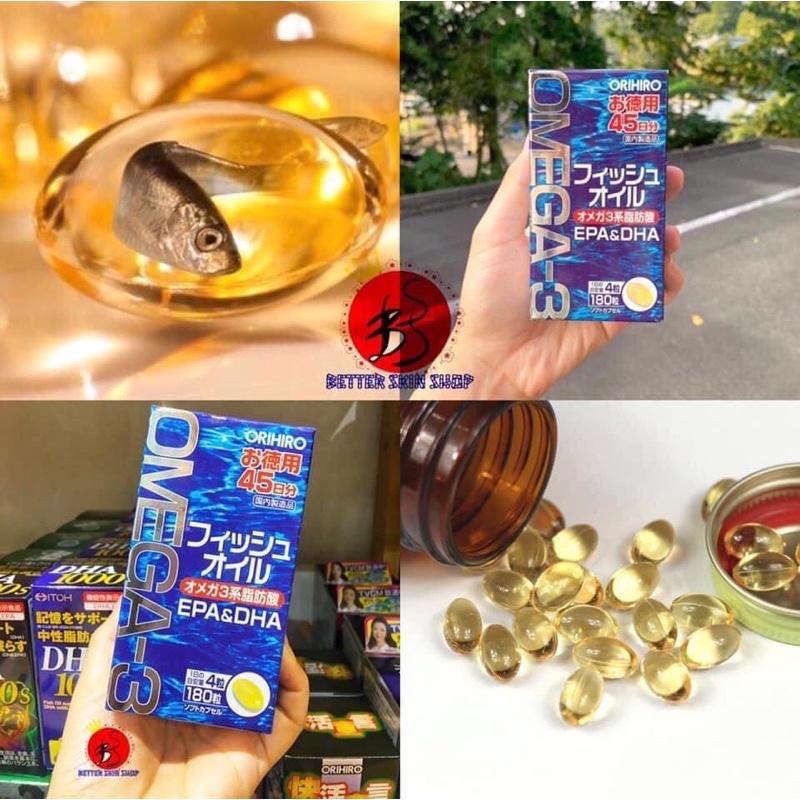 Viên uống dầu cá Omega 3 Orihiro 180v Nhật Bản