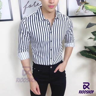 [XẢ KHO] Áo sơ mi nam tay dài lụa kẻ sọc đứng nhỏ cực đẹp 5D RSM097 (nữ mặc được)