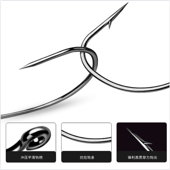 Bộ 10 Chiếc Móc Câu Cá Bằng Thép Carbon Và Nhựa Mềm