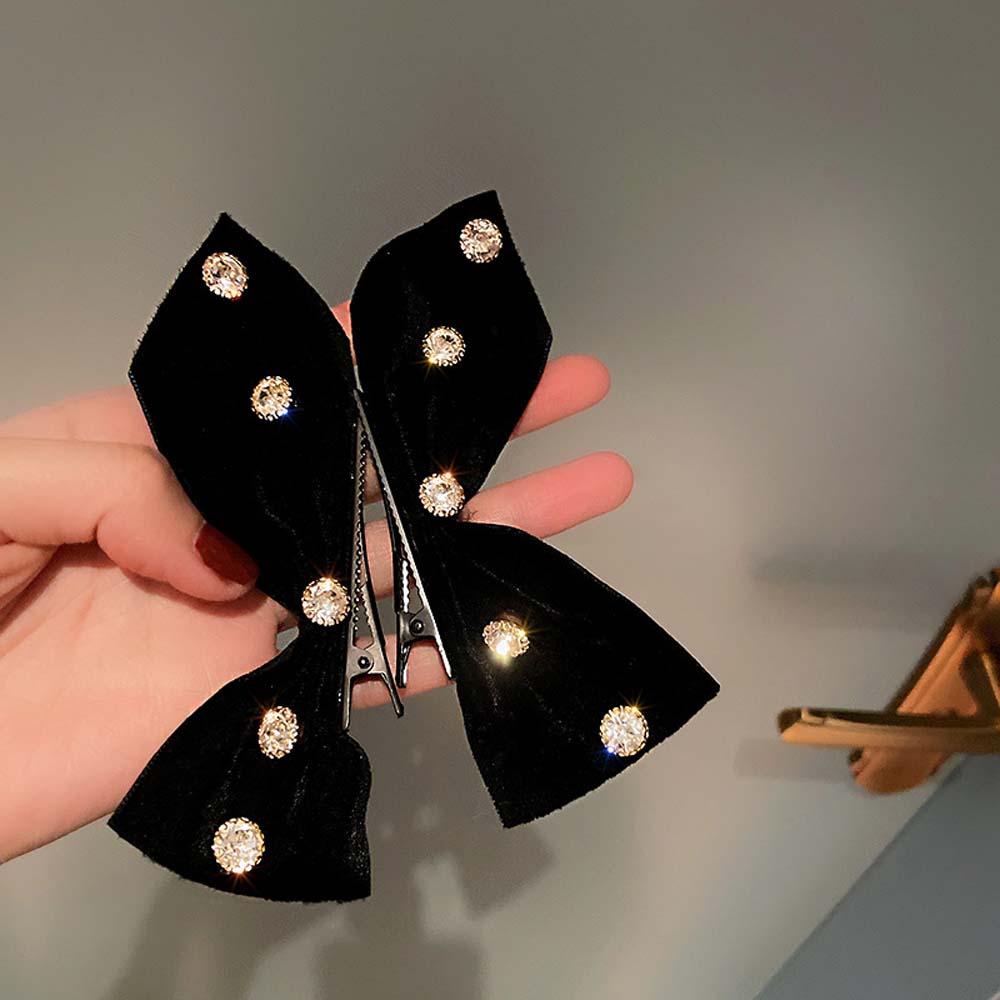 Kẹp Tóc Hình Nơ Màu Đen Thiết Kế Đơn Giản Cho Nữ