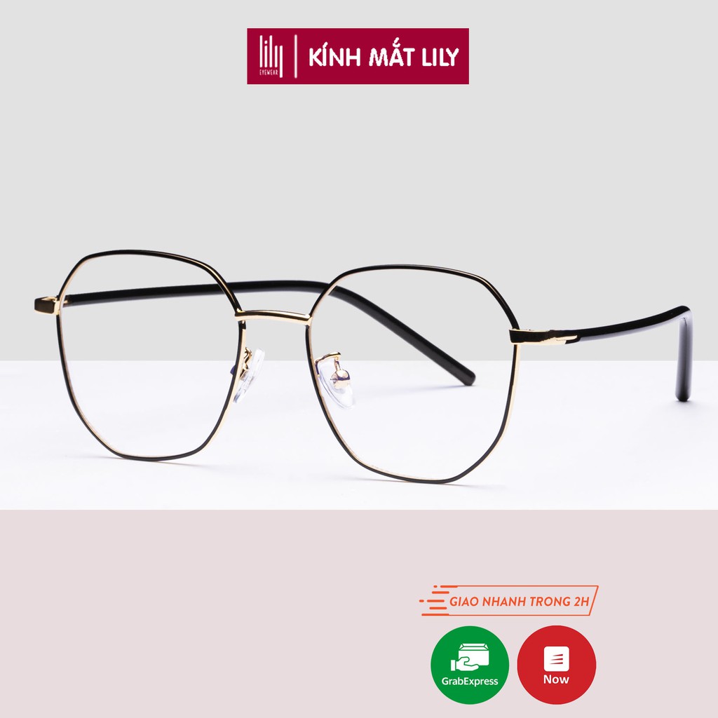 Gọng kính cận nam nữ Lilyeyewear mắt vuông kim loại thanh mảnh dễ đeo 72287 | BigBuy360 - bigbuy360.vn