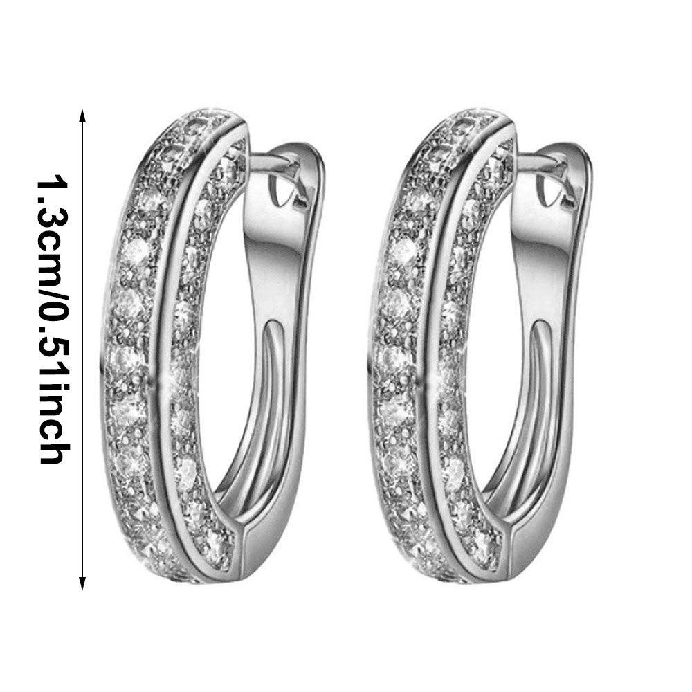 ROSE 1pair|Diamond Hoop Earrings Hypoallergenic Stud Earrings Ear Piercing Earrings Women Rustproof Beautiful Anti-sensitive Shinning Luxury Bright|Earrings Round Diamond Earrings/Multicolor