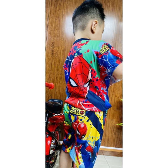 Bộ quần áo siêu nhân nhện, bộ siêu nhân cho bé trai
