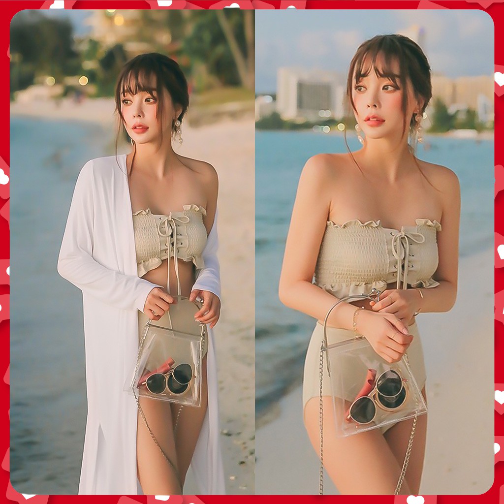 Đồ Bơi Bikini Hai Mảnh Phối Dây Đan Quây Ngực Hàn Quốc Cao Cấp | BigBuy360 - bigbuy360.vn
