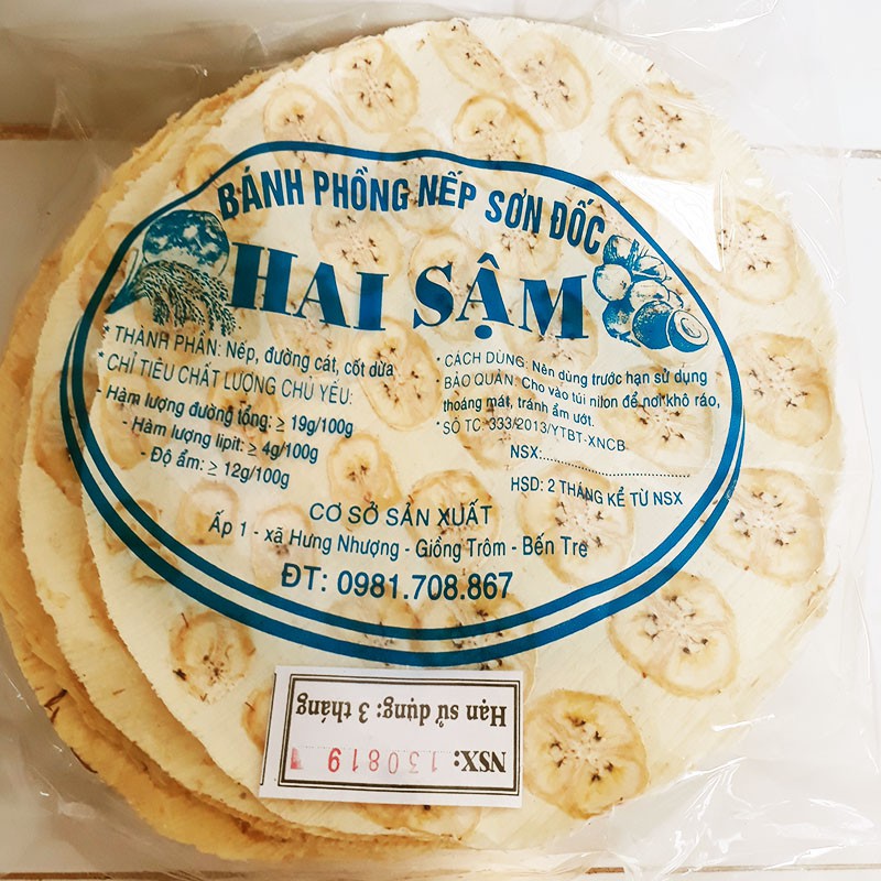 Bánh phồng chuối Bến Tre 50 cái bánh sống