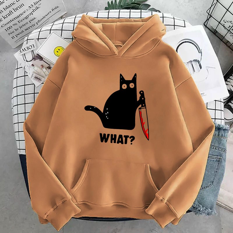 ÁO KHOÁC HOODIE UNISEX  NAM NỮ IN WHAT IS CAT CHẤT VẢI NỈ BÔNG 2 LỚP MỀM MẠI