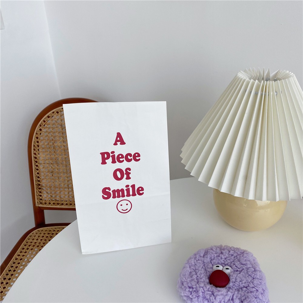 Ohaya Túi Giấy Kraft Thân Thiện Với Môi Trường Đựng Quà Trang Trí Hình Mặt Cười &lt; a piece of smile} Hàn Quốc ins