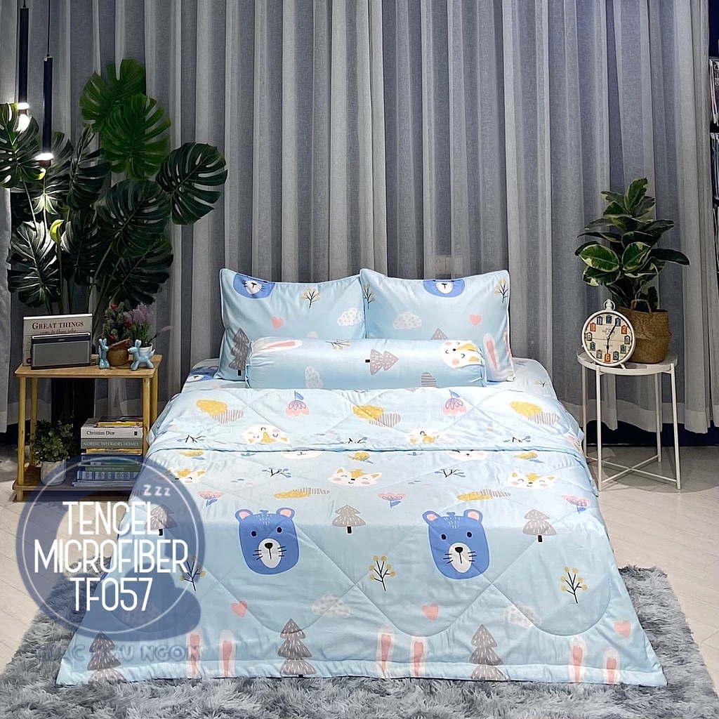 Bộ Chăn Ga Gối Lụa Tencel Cao Cấp 05 Món