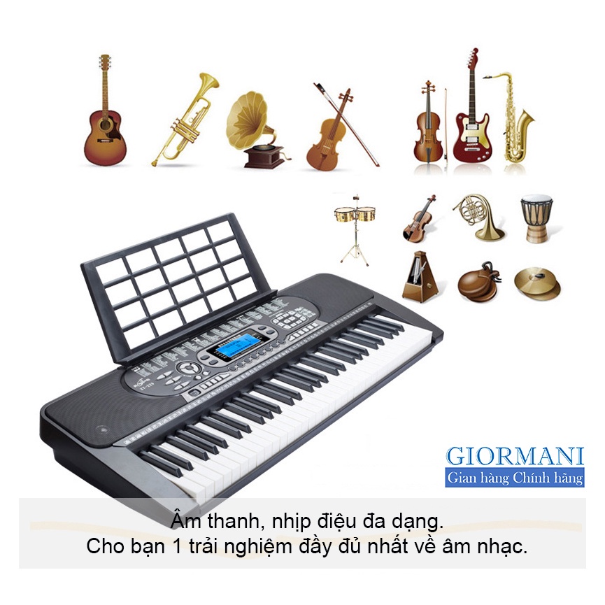 Đàn Piano / Organ điện tử 61 Phím phát sáng GỒM CHÂN ĐÀN - Cao cấp GIORMANI