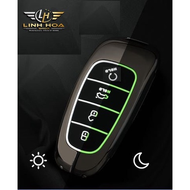 Ốp khóa kim loại lót cao su Santafe 2023 2022, 2021, Tucson 2022, 23 Hyundai