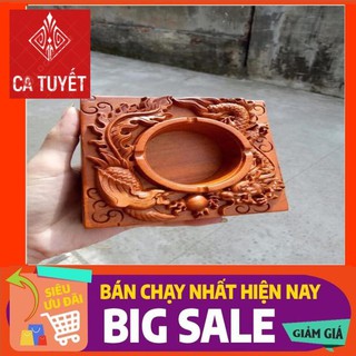 [FREESHIP] Gạt Tàn Thuốc Vuông Bằng Gỗ Hương Trạm Khắc Tinh Xảo