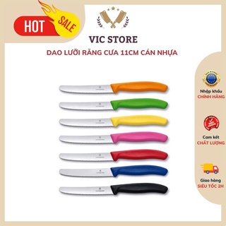 Dao Gọt Hoa Quả 11cm Lưỡi Răng Cưa Cán nhựa siêu sắc nhập khẩu Thuỵ sỹ