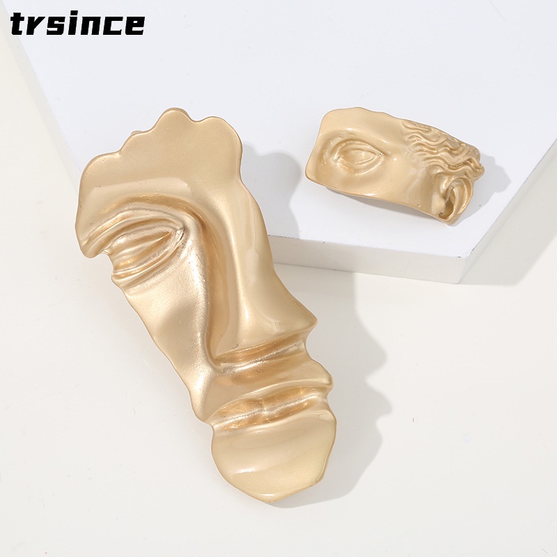 Ghim Cài Áo Kim Loại Hình Khuôn Mặt Người Thời Trang Vintage