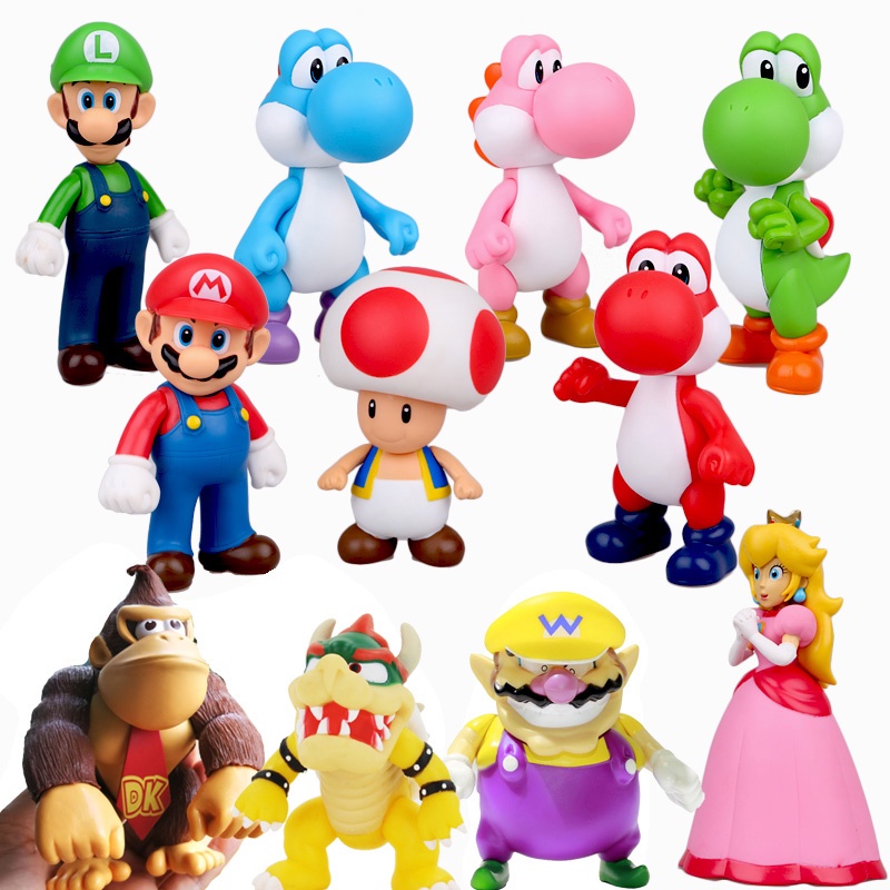 Đồ Chơi Mô Hình Nhân Vật Super Mario Luigi Yoshi Donkey Kong Toadette Collectibles Koopa Troopa Toad Princess Peach