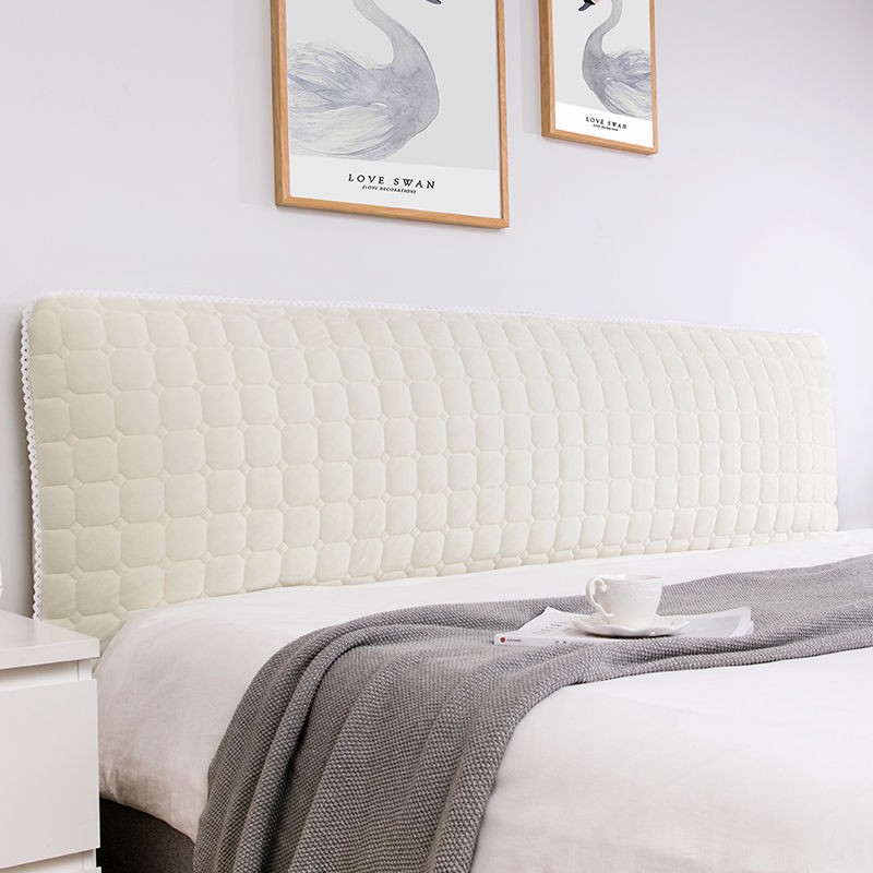 Bộ phủ đầu giường đơn giản và hiện đại Tấm uốn cong bao gồm tựa bọc vải nỉ kiểu châu Âu bảo vệ