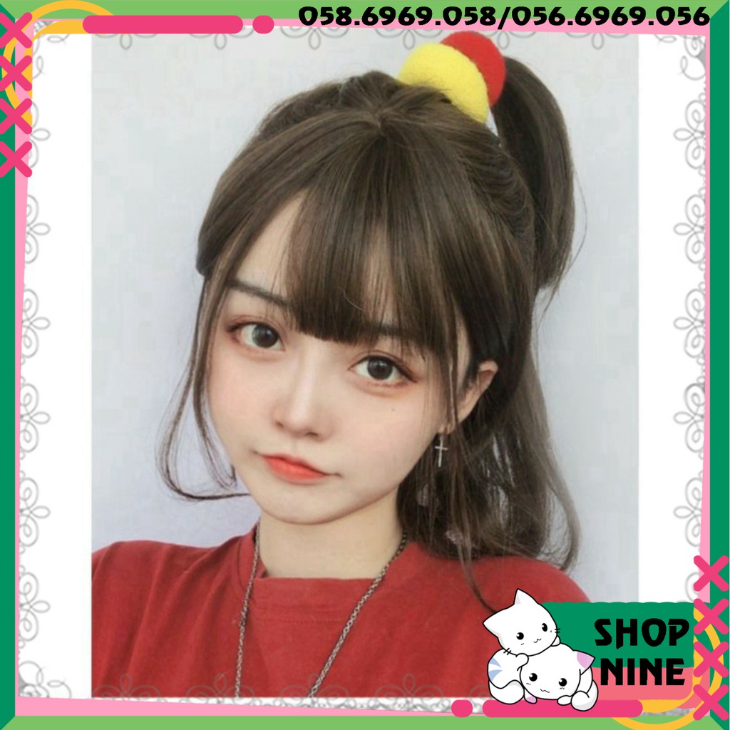 [Sẵn] Wig teen/lolita/cosplay M31 đen nâu M32 nâu (tóc giả nguyên đầu cúp vic ngang vai cute) tại MIU SHOP 09