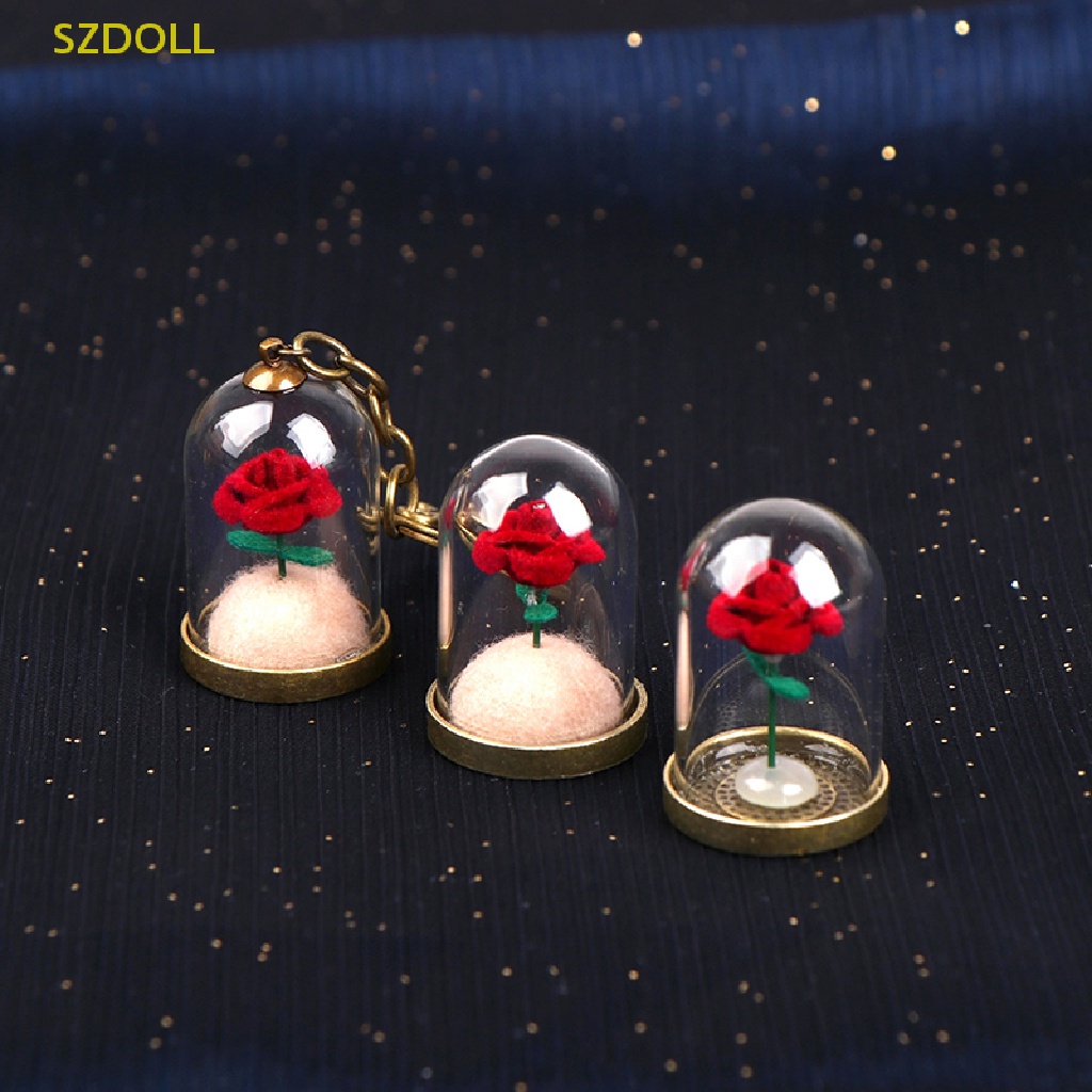 Đồ trang trí Hoa Hồng Hoàng Tử Bé Kèm Vỏ Bọc Kính Trang Trí Nhà Búp Bê