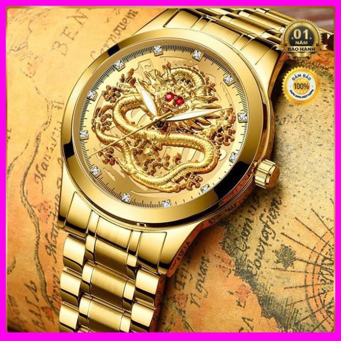 ĐỒNG HỒ NAM MẶT RỒNG 3D MẮT ĐỎ CỰC ĐẸP  TẶNG KÈM HỘP VÀ PIN DỰ PHÒNG  [ Đồng Hồ Nam Cao Cấp] | BigBuy360 - bigbuy360.vn