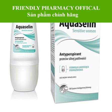 Lăn khử mùi Aquaselin Sensitive Women không mùi dành cho nữ mùi hôi nhẹ (lọ 50ml)