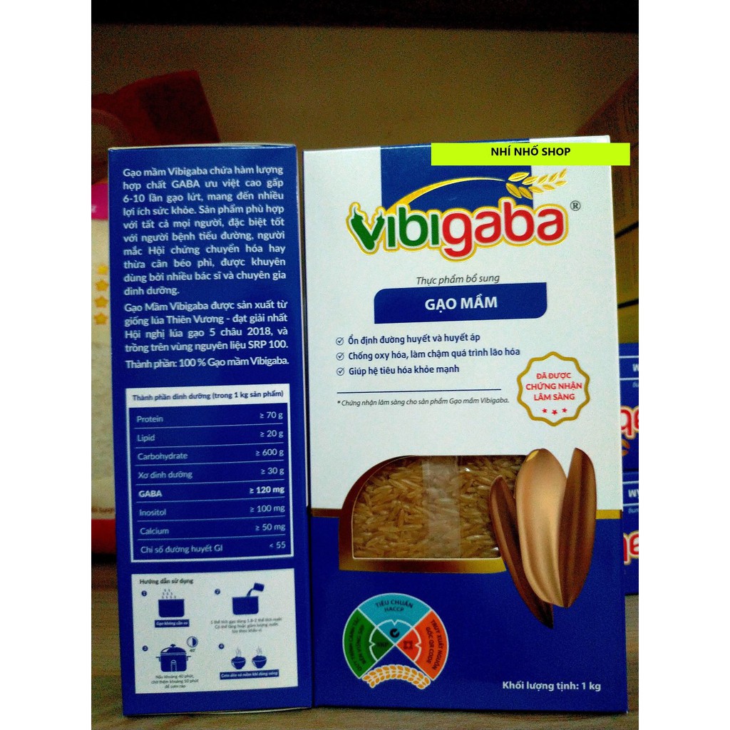 GẠO MẦM VIBIGABA (HỘP 1KG) - MẪU MỚI