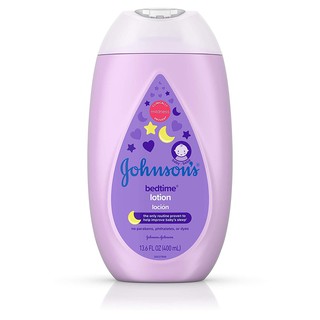 Dưỡng thể giữ ẩm da cho bé trước khi ngủ Johnson's Moisturizing Bedtime Baby Lotion 400ml (Mỹ)