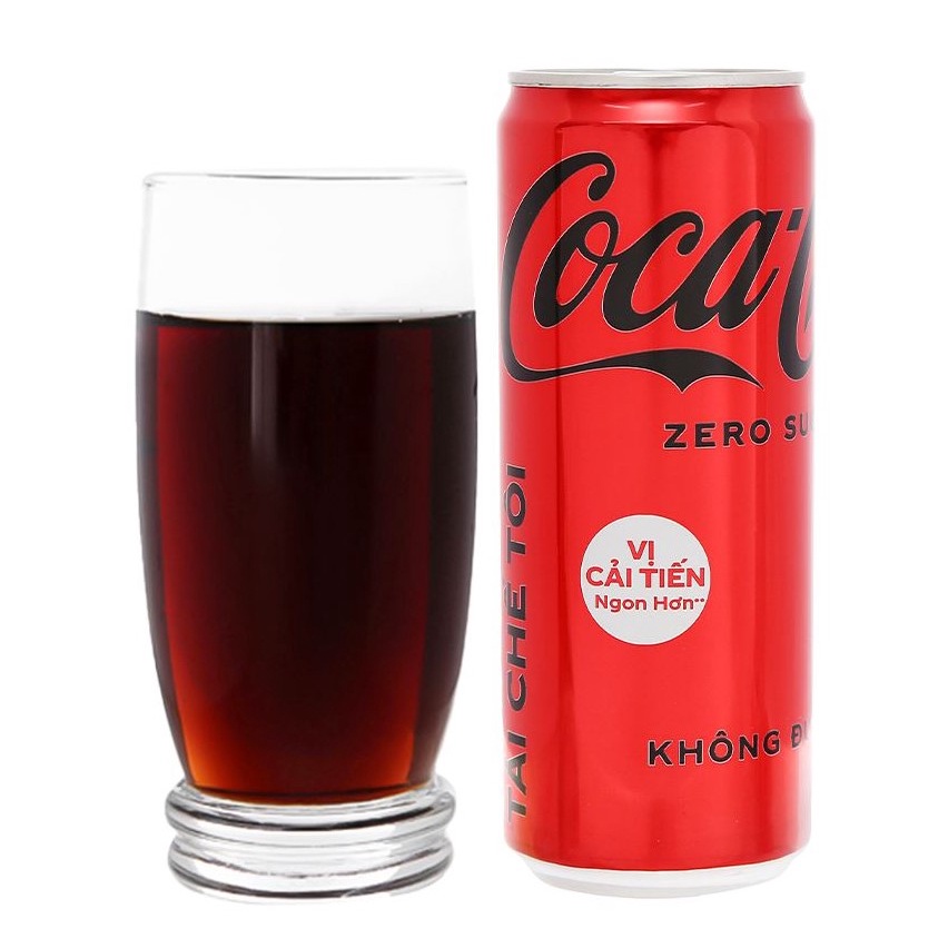Thùng 24 Lon Nước Giải Khát Không Đường Coca Cola Zero 320ml/Lon