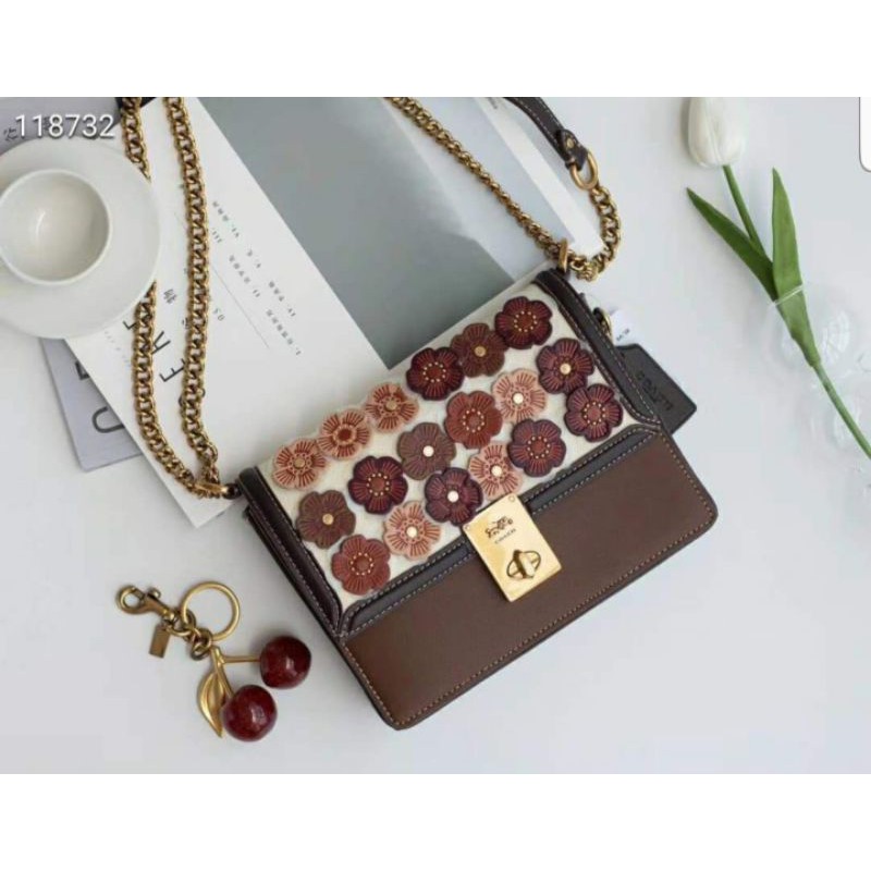 Túi xách Coach hoa trà hutton shoulder bag 89191