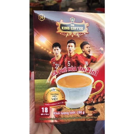 Cà phê hòa tan 3in1 KING COFFEE - Hộp 18 gói x 16g (288g)