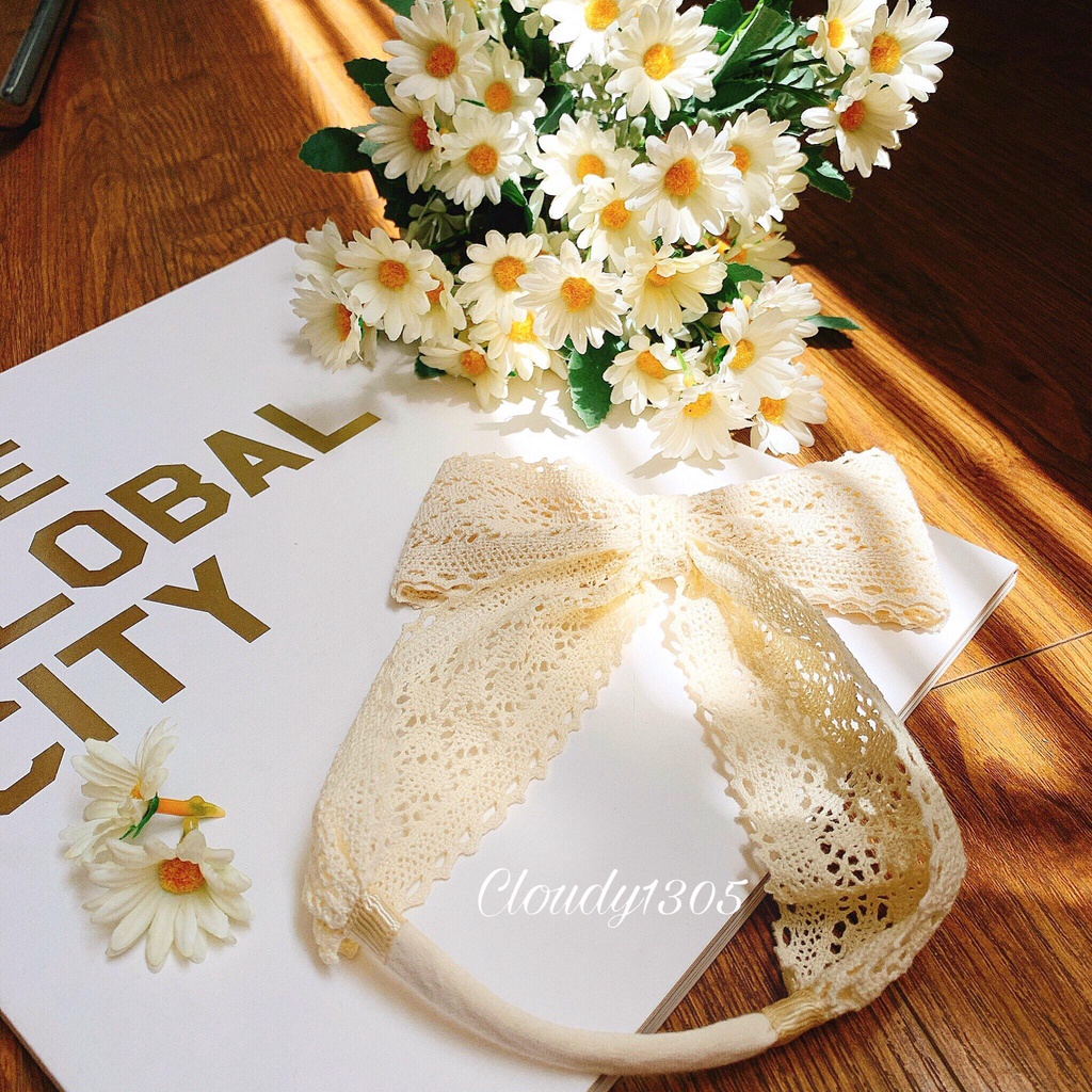 Tuban / băng đô nơ đứng bảng 6cm xinh xắn