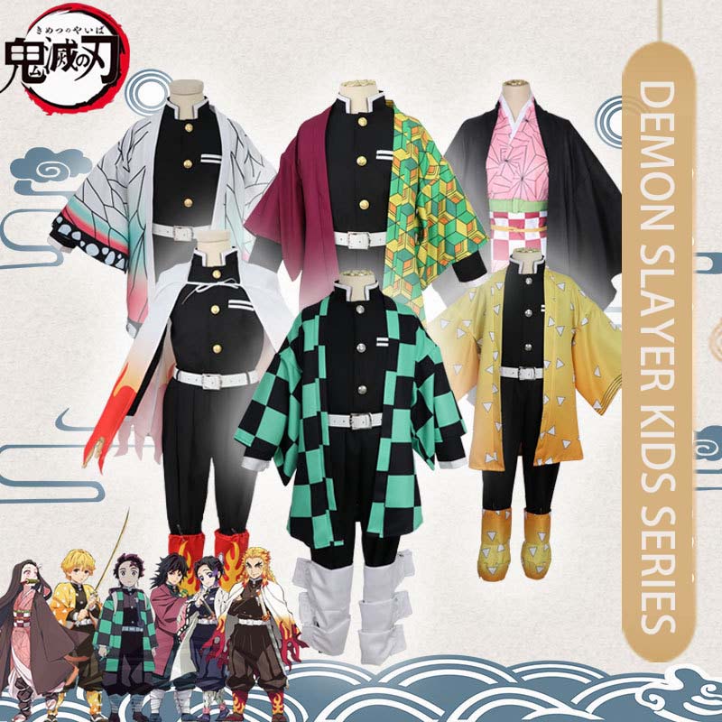 Đồng Hồ Đeo Tay Gbhmm GBHM ►☎Áo Khoác Hóa Trang Nhân Vật Anime Demon Slayer Nezuko Zenitsu Giyuu Shinobu Jaet Haori Cho Bé