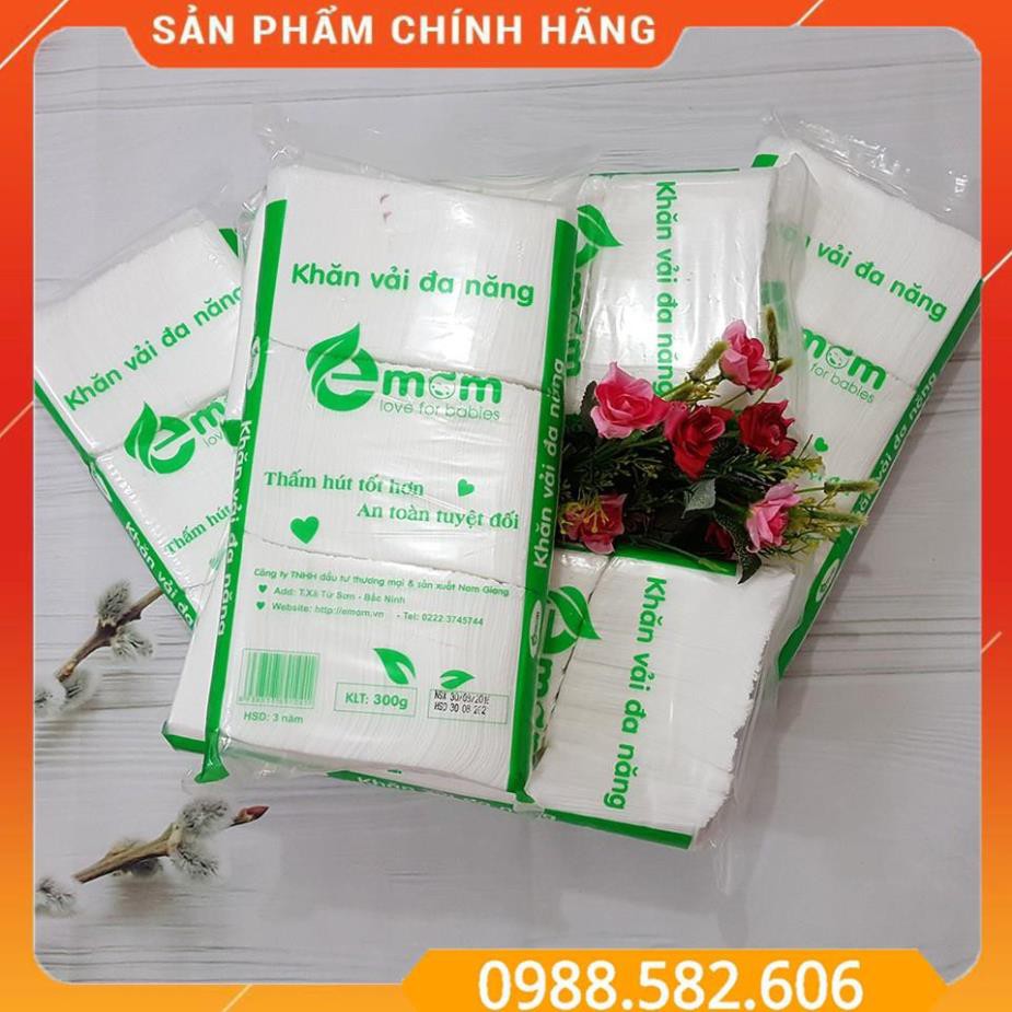 [MUA 5 TẶNG 1] Combo 5 Bịch Khăn Vải Khô Đa Năng Emom 300gram + Tặng 01 Bịch Khăn Vải Đa Năng - 8938517691041x5