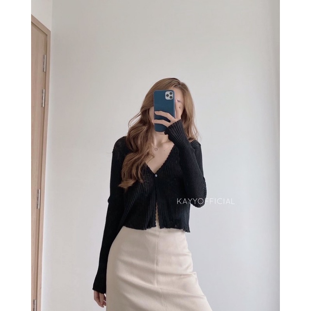 Áo khoác len mỏng 1 khuy_cmvt (ảnh thật )