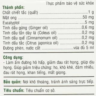 Siro ho Ong Vàng (Hộp 30 gói x 5ml)
