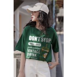 Áo thun tay lỡ nam nữ COCOO - Áo thun xanh lá DON'T STOP - áo phông hot hè 202