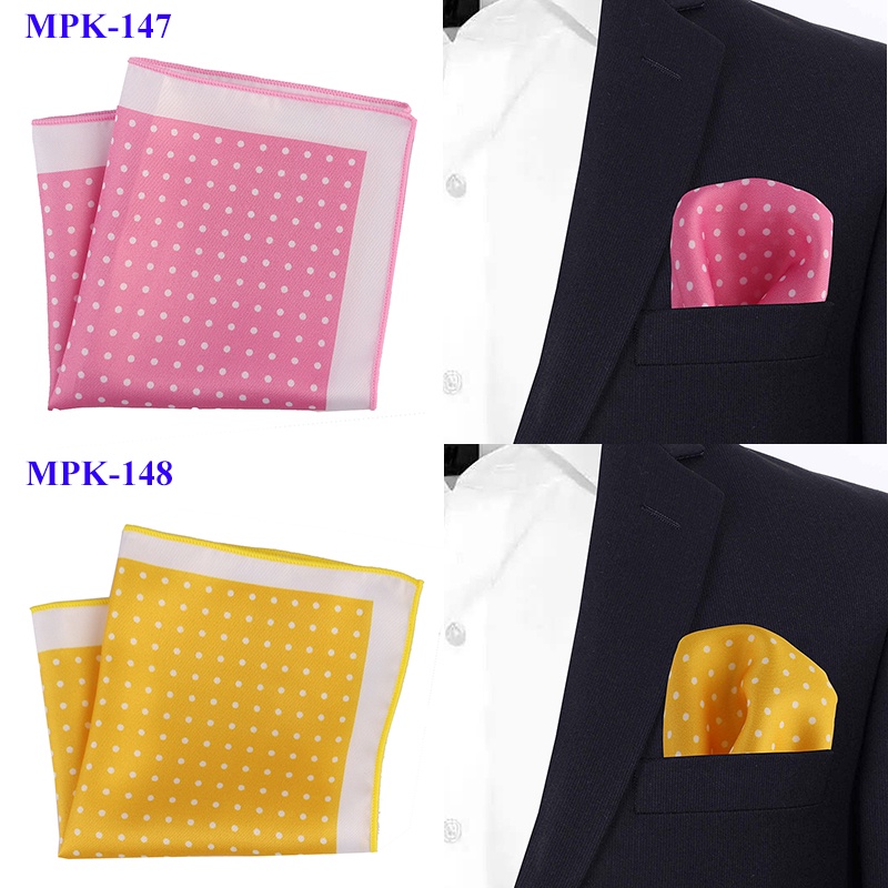 Khăn Tay Vuông Bỏ Túi 23cm * 23cm Bằng Lụa Mềm In Họa Tiết Hoa / Chấm Bi Sang Trọng Cổ Điển Cho Nam