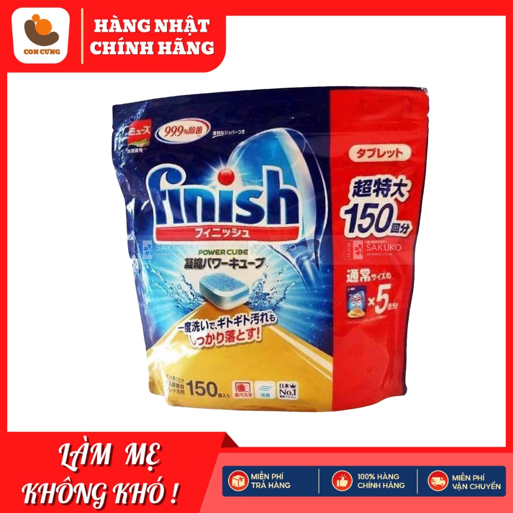 Viên Rửa Bát Finish  Nhật Bản Dành Riêng Cho Máy Rửa Bát 150 Viên.