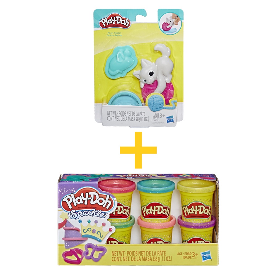 Đồ Chơi PLAYDOH Combo Bộ Khuôn Thú Cưng Đáng Yêu Và Bột Nặn 6 Màu Lấp Lánh CBE2124-A5417