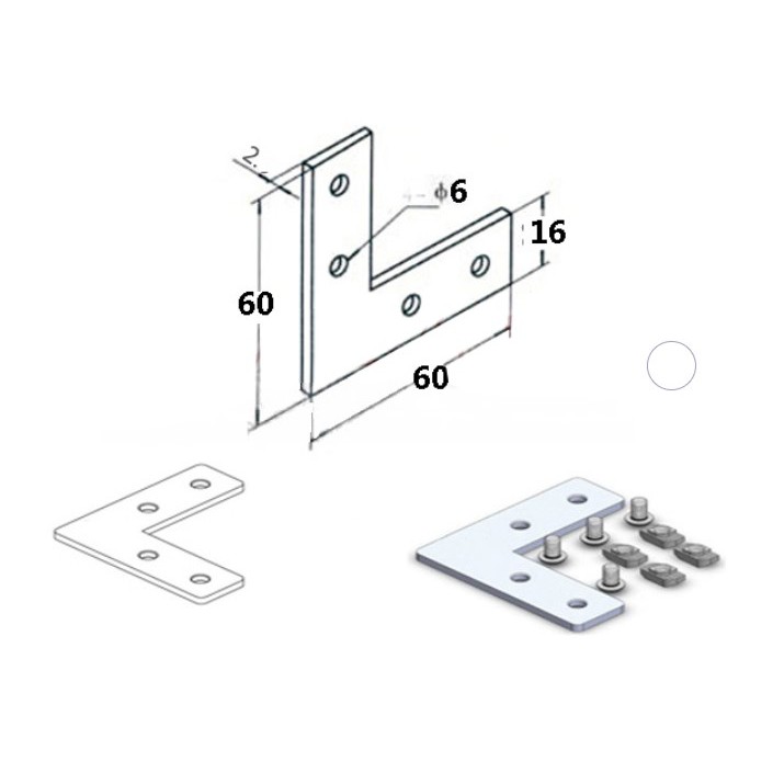 Tấm chữ T, chữ L nối nhôm định hình 2020 (thay thế ke vuông)