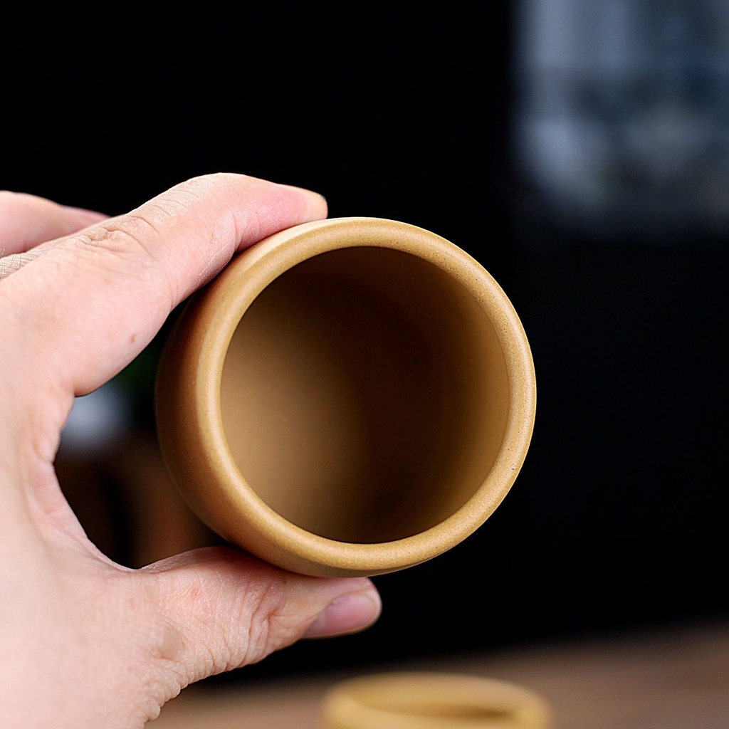 Chén Tử Sa Nghi Hưng 100 ml Họa tiết Chim Cây (Hoàng Kim Đoạn Nê)