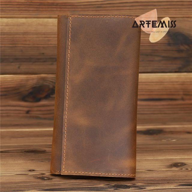 Ví dài nam ⚡FREESHIP⚡da bò thật 100% cầm tay retro Lịch lãm, phong cách, bền đẹp. BH 12t Tặng Vớ nam YTW2