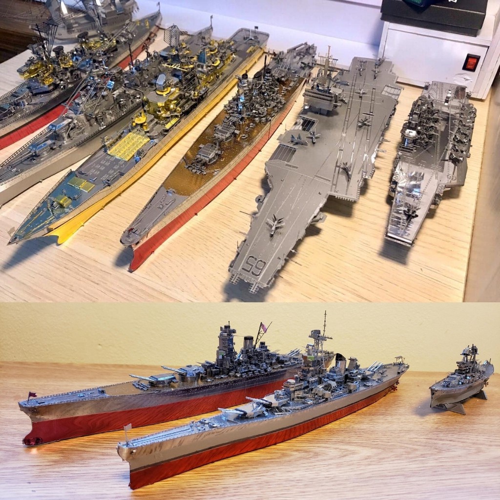 Mô Hình 3D Kim Loại Piececool Tàu Chiến, Thiết Giáp Hạm, Tàu Sân Bay Thế Chiến 2 Rẻ Đẹp (Tự Lắp Ráp)